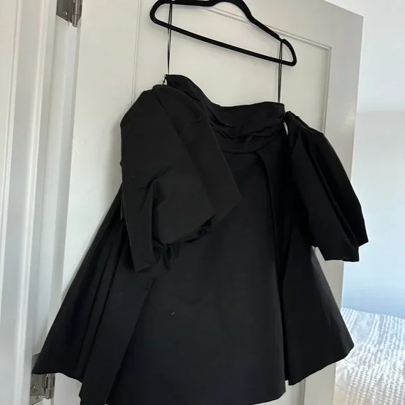 ❌SOLD❌NWT Khaite Katerina Off-shoulder Mini Dress Balloon Sleeves Sz 10 - Picture 8 of 12